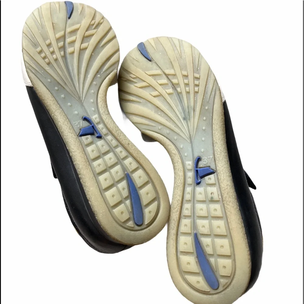 Murtosa Slip On Loafer Leather Shoe Velcro Close Rubber Sole Navy Size 37 US 6.5